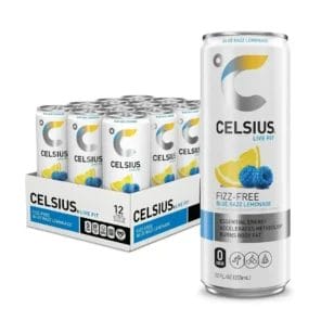 Celsius Fizz-Free Blue Razz Lemonade Sparking, 12 Oz Can 12Pack
