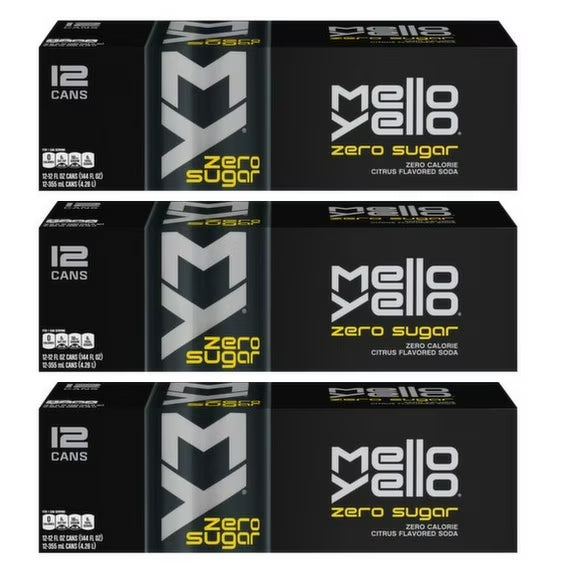 Mello Yello Zero Soft Drink 12oz Cans 12 Pack